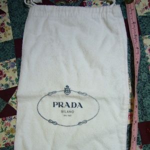 Prada Dust Bag White Flannel 8"x13"